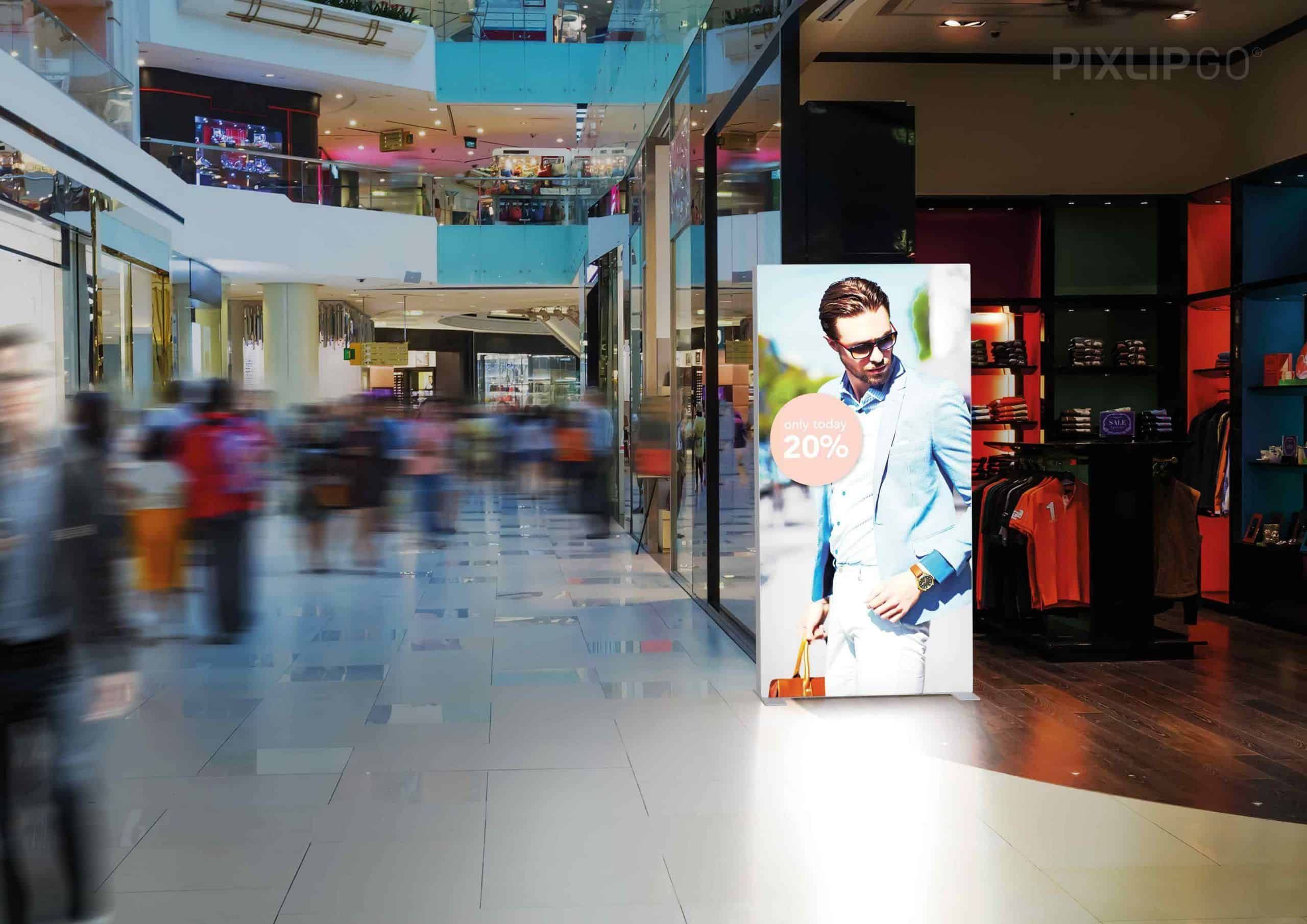 Lichtwerbung einkaufszentrum