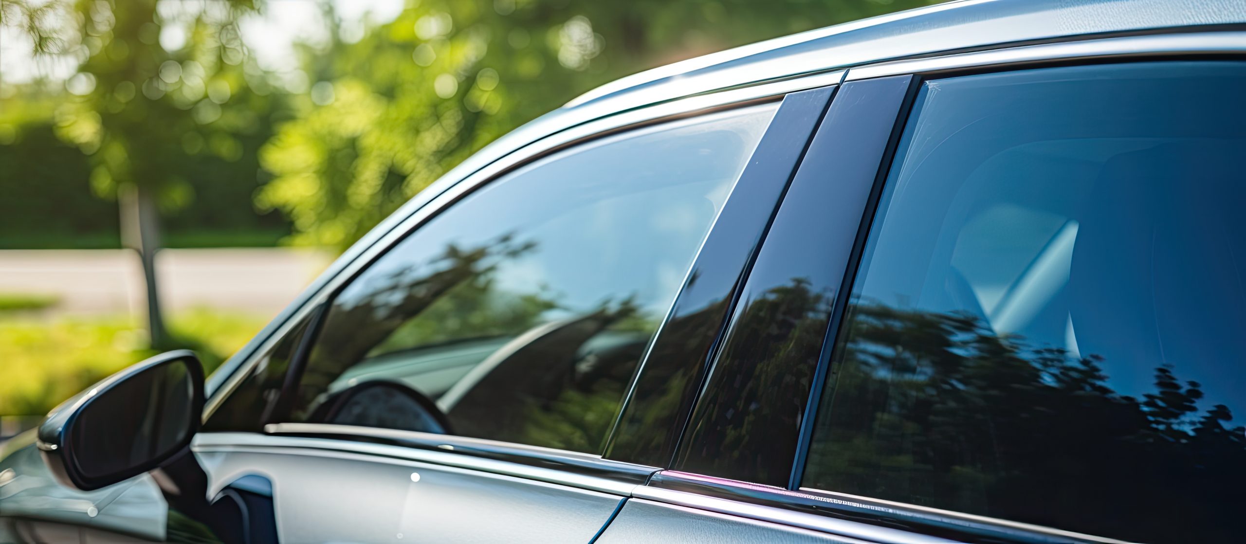 Car window tint offers heat rejection UV protection stable color and is installed on the glass surface by a Laos car tinting service