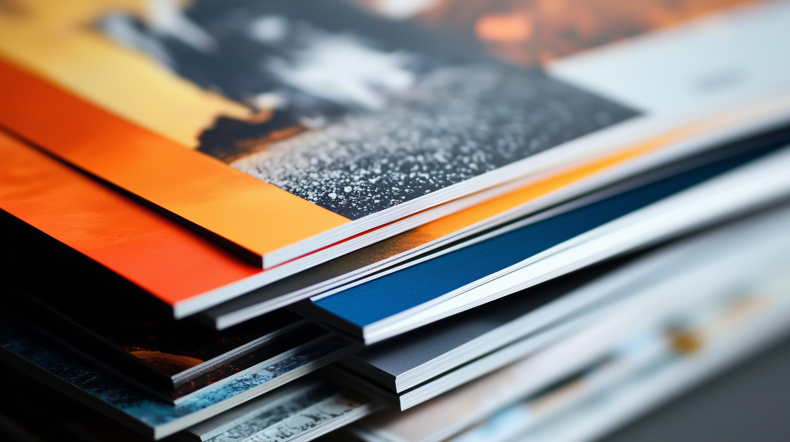 Stack of professional printed brochures